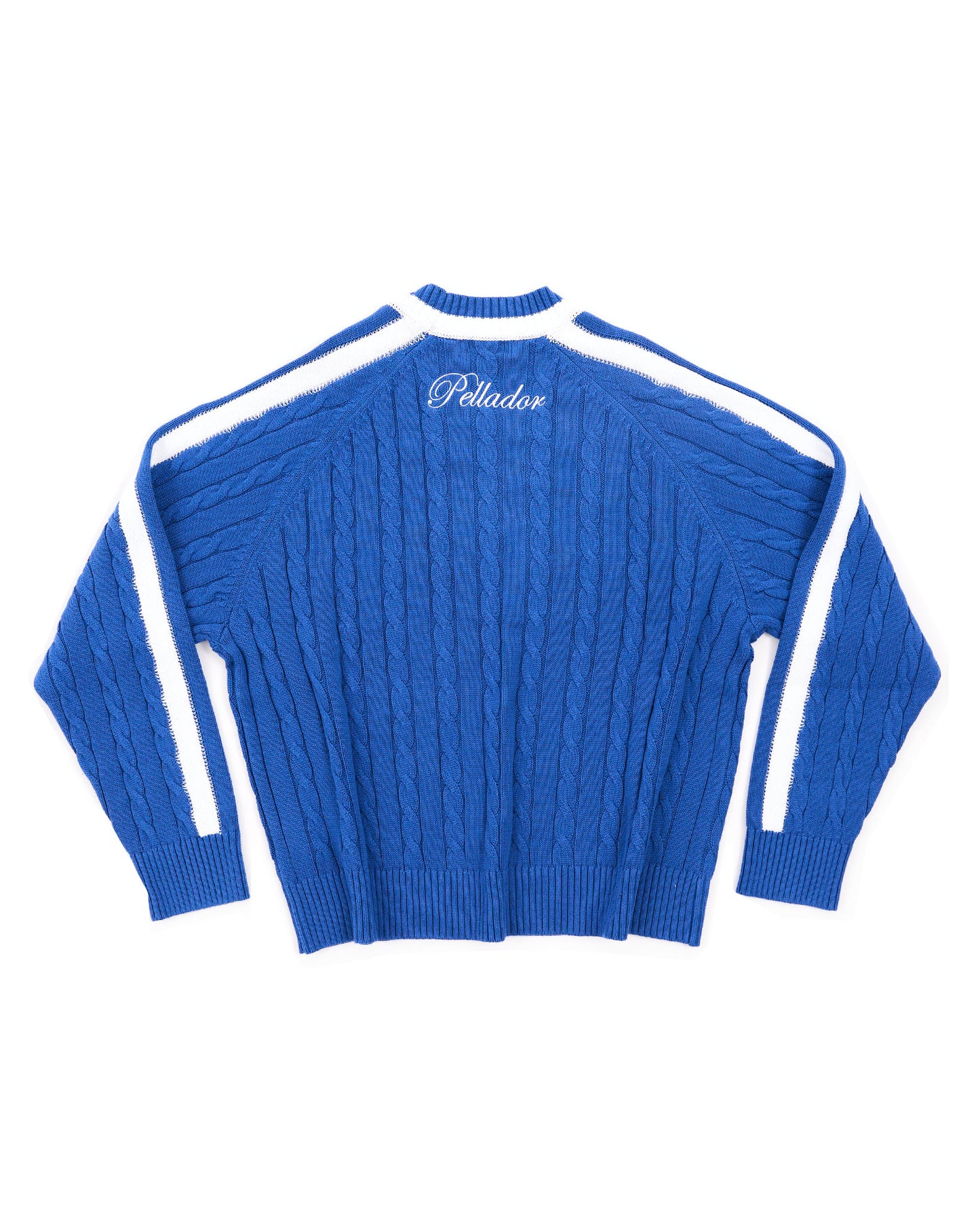 Round Neck Cable Knit Blue