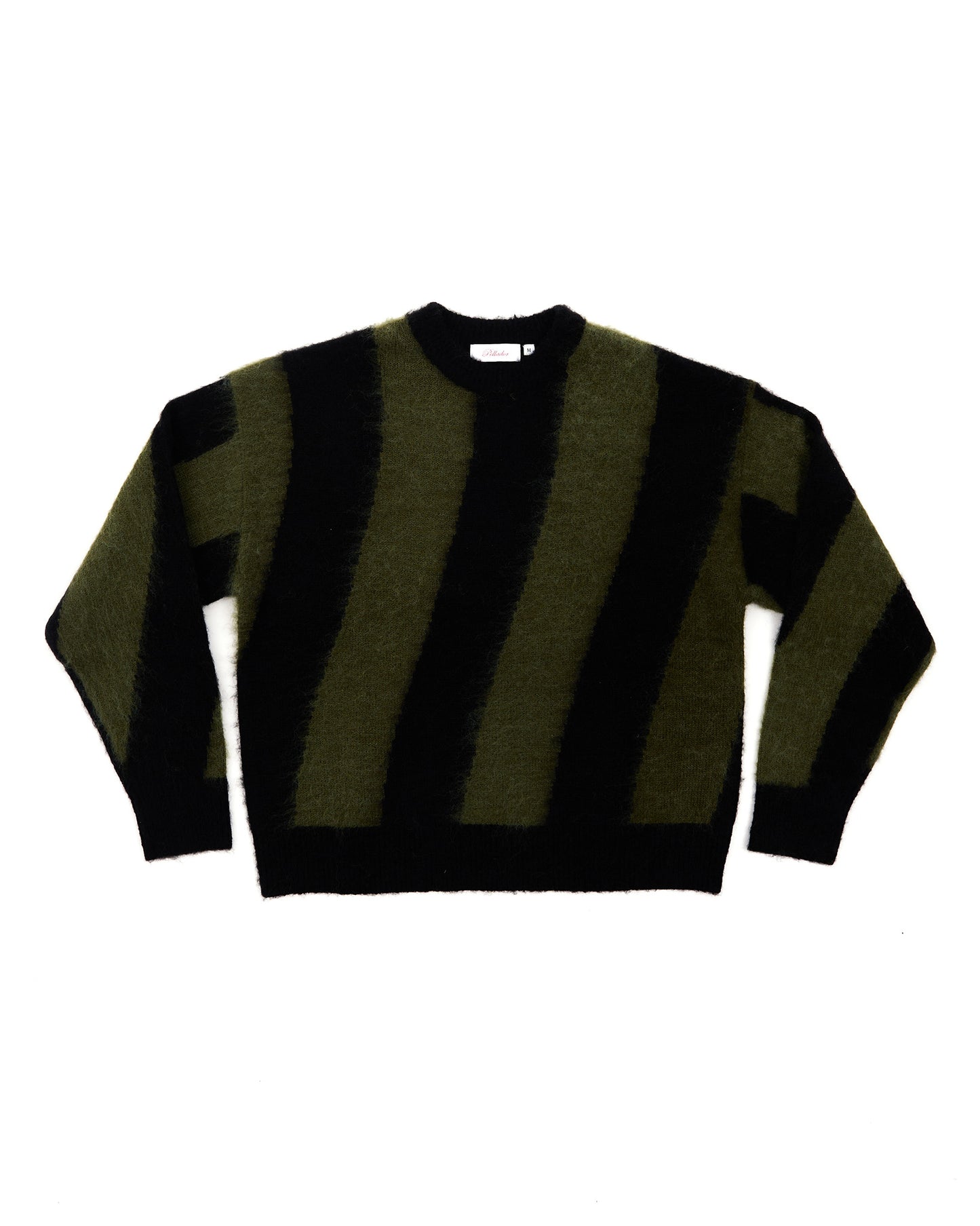 Mohair Knit Green & Black Stripes