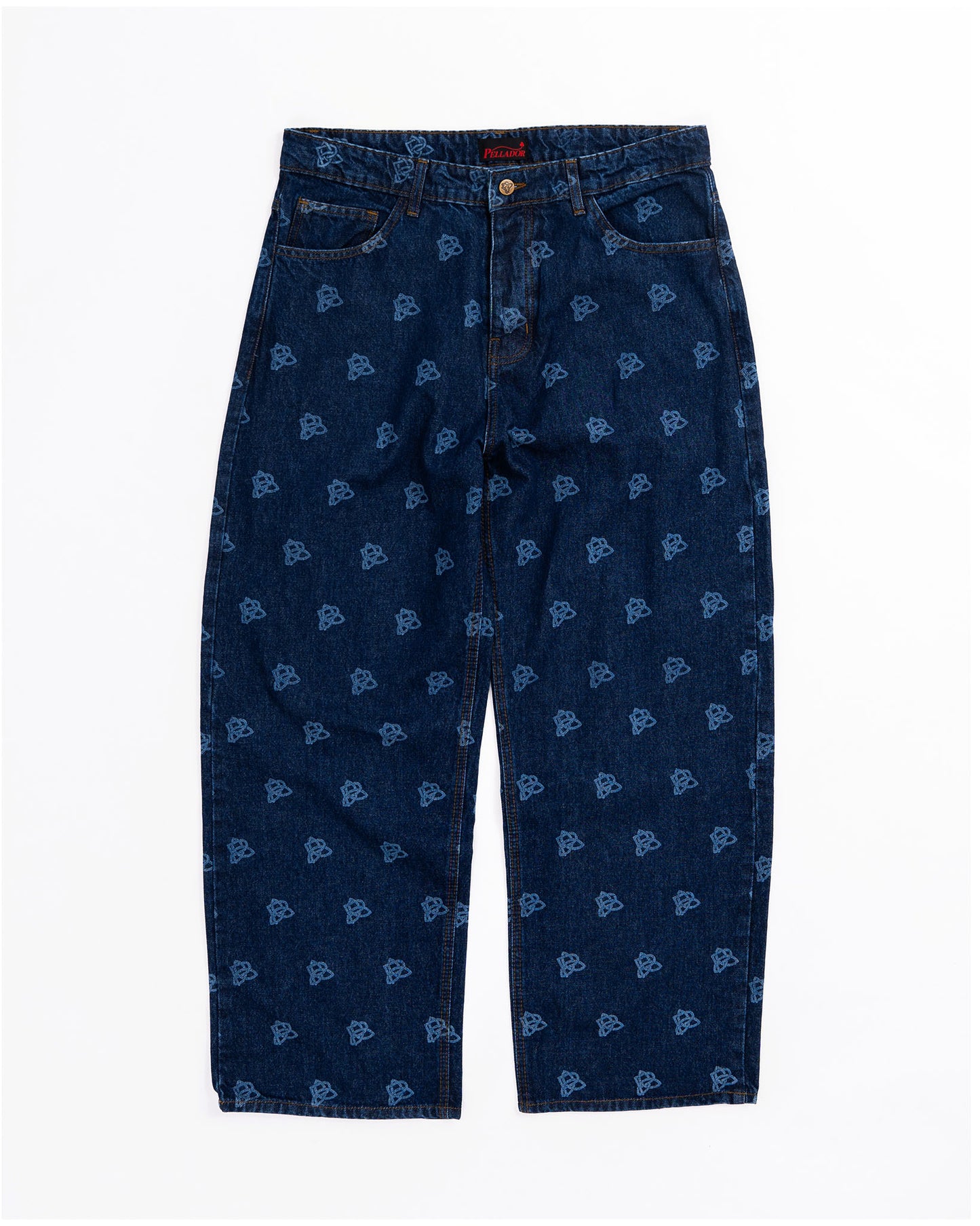 P Knot Logo Engraved Jeans Dark Denim