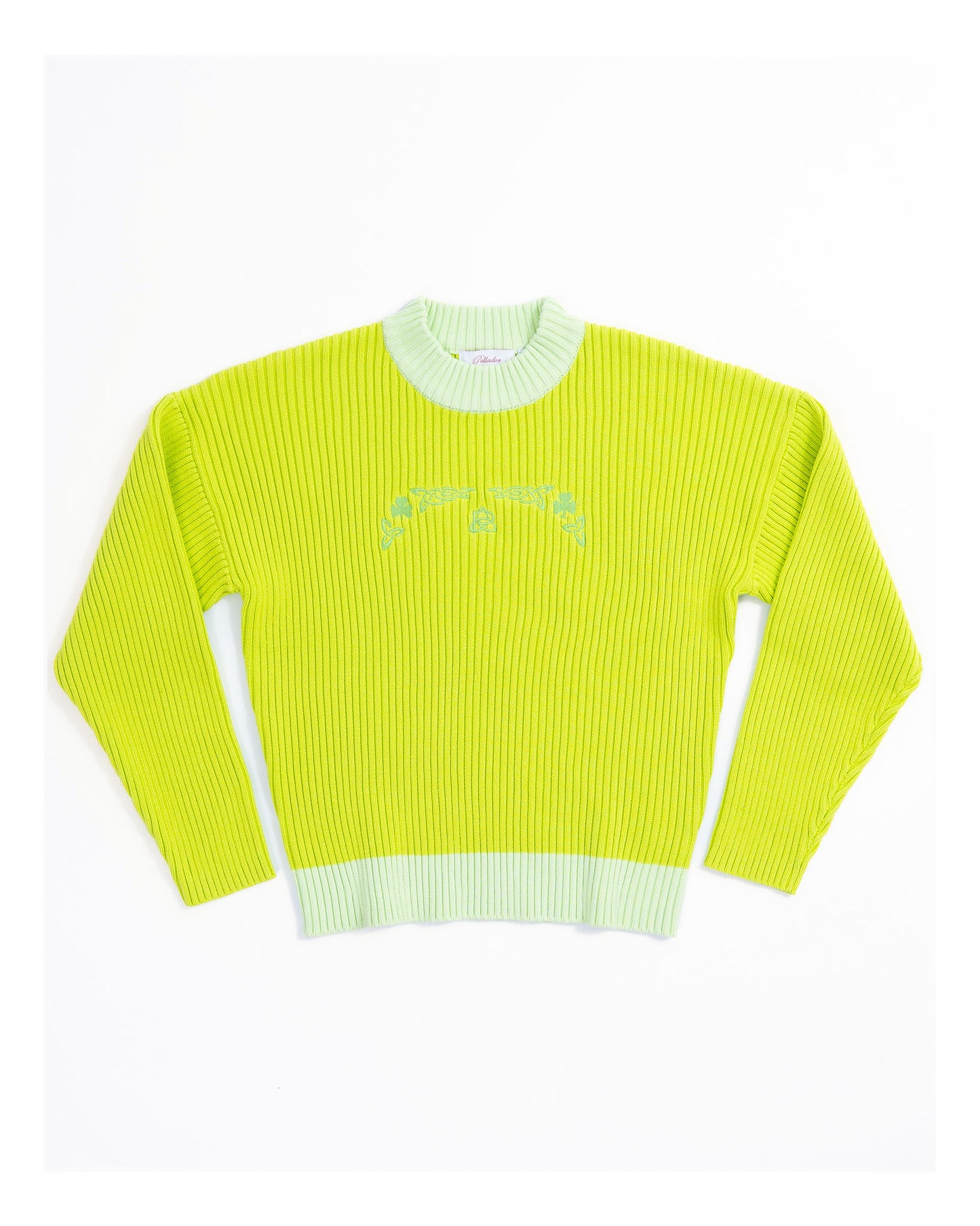 Embroidered Ribbed Knit - Luminous Yellow