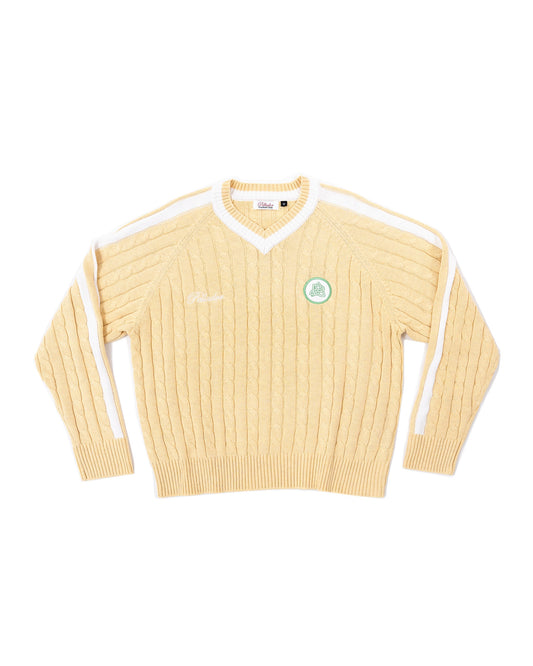 Butter Yellow Cable Knit Jersey